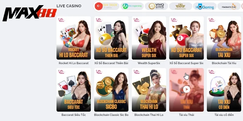 Sảnh live casino MAX88 sẽ không làm bạn phải thất vọng Sảnh live casino MAX88 sẽ không làm bạn phải thất vọng